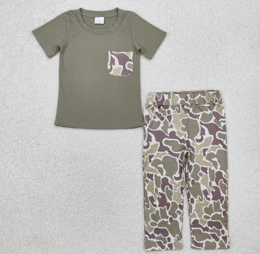Green camo pants set