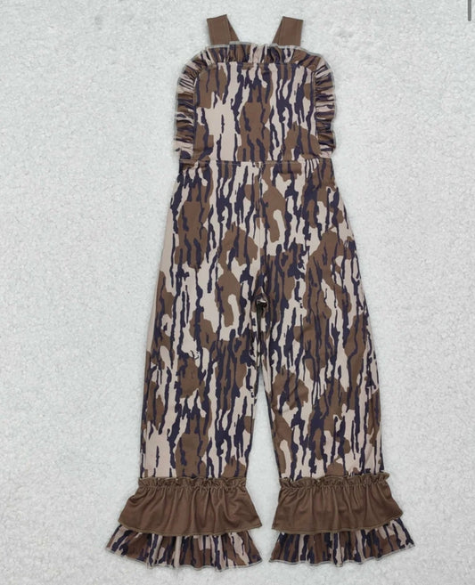 BL GIRLS Ruffle Camo Overalls