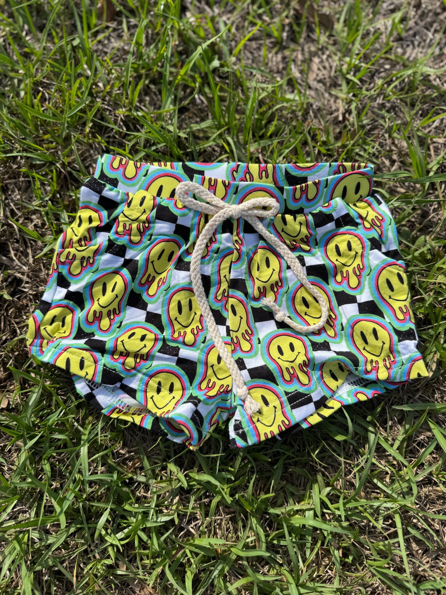 Checkered Smiles Bamboo Shorts