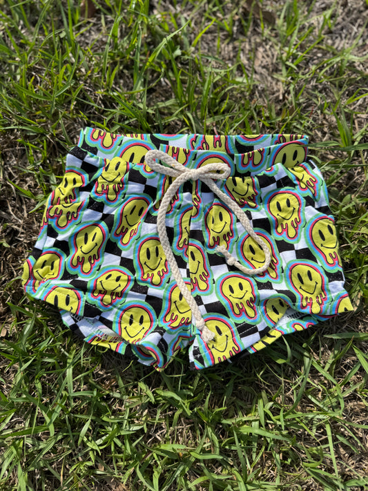 Checkered Smiles Bamboo Shorts